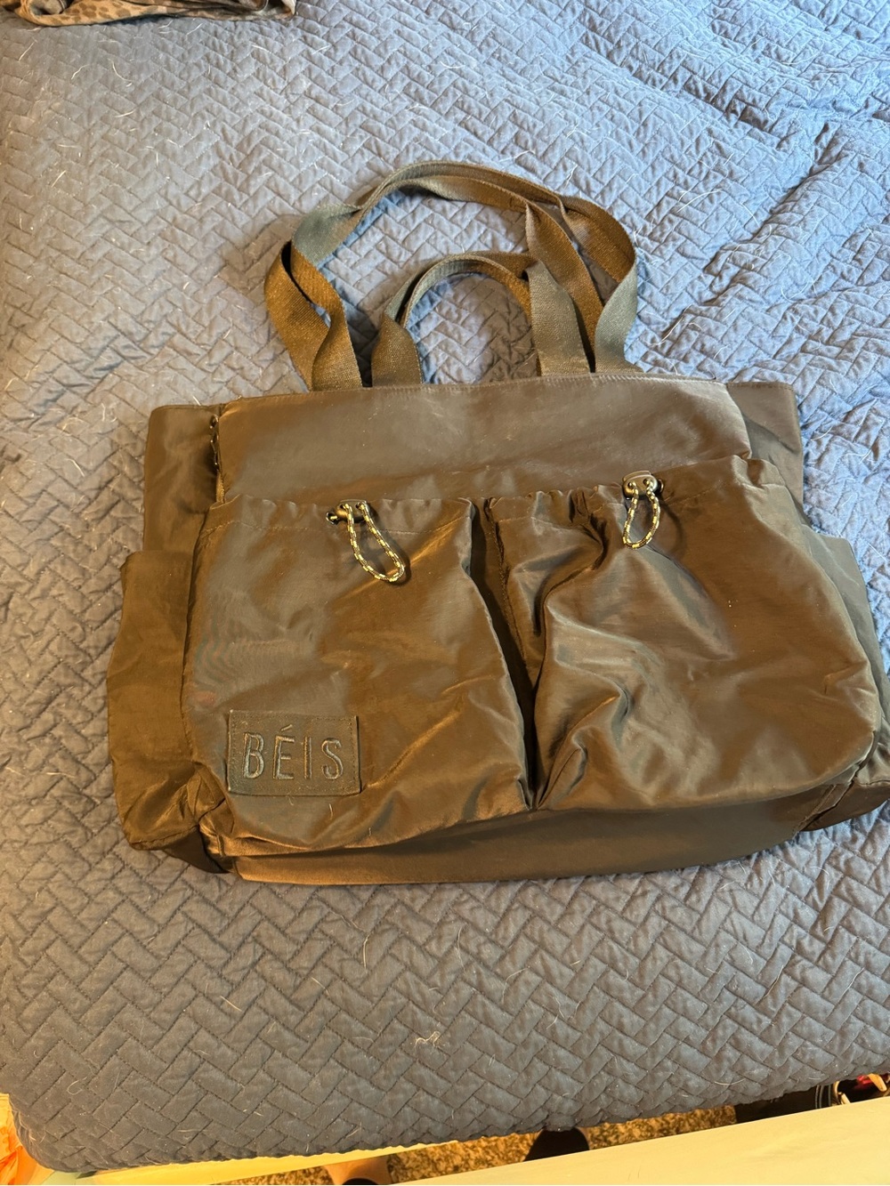 BEIS Men’s Brown Nylon Laptop Tote with Front Pockets